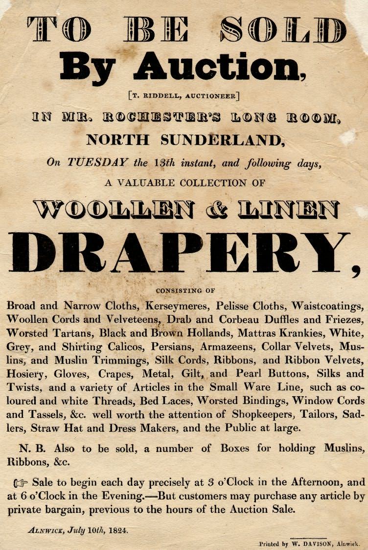 Picture of Sale by Auction of Woollen & Linen Drapery