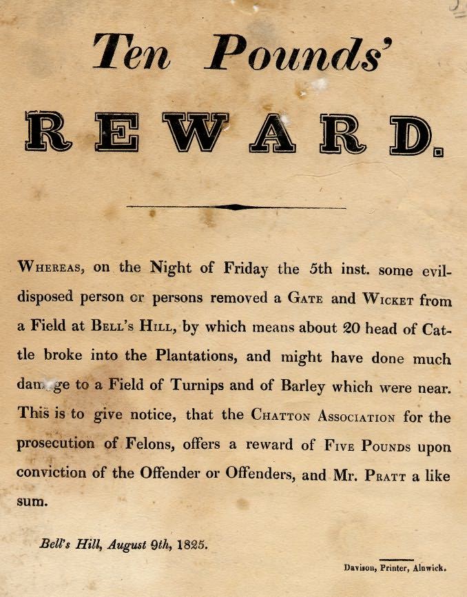 Picture of Reward Poster for Destruction of Property
