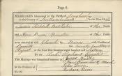 Longhorsley St. Helen's Marriage Register - Click for bigger image