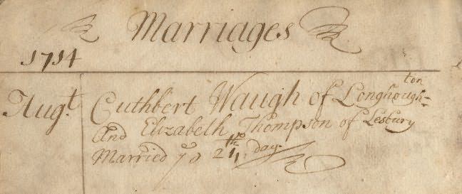 Picture of Lesbury St. Mary's Marriage Register
