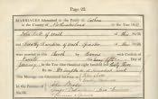 Carham St. Cuthbert's Marriage Register - Click for bigger image