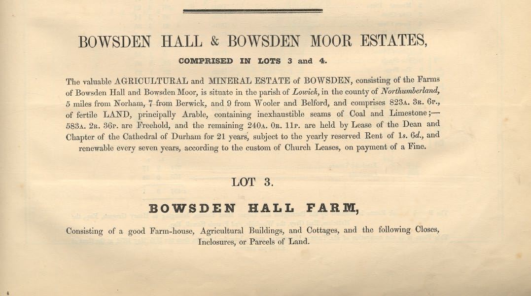 Picture of Bowsden Hall and Moor Estate Sale Catalogue