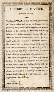 William Davison's "History of Alnwick" Appeal - Click for bigger image