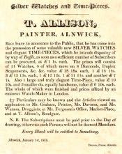 Advertisement for Sale of Watches by Raffle - Click for bigger image