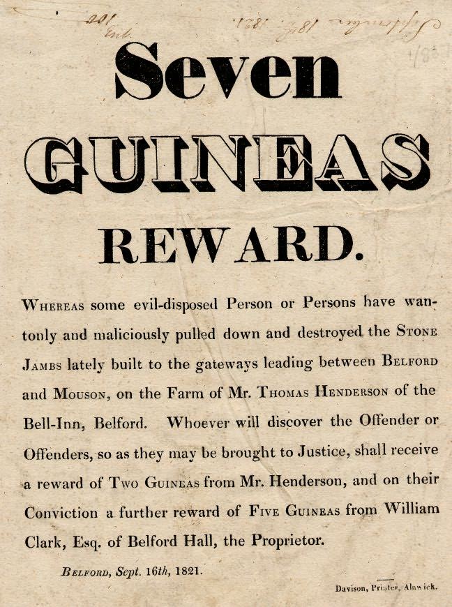 Picture of Reward Poster for Destruction of Property