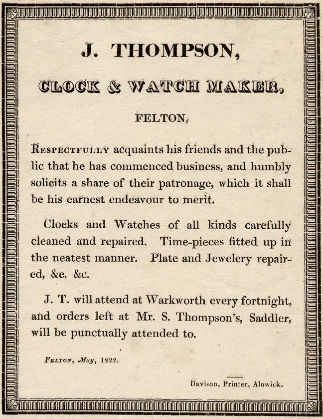 Picture of Notice of J. Thompson to Commence Business