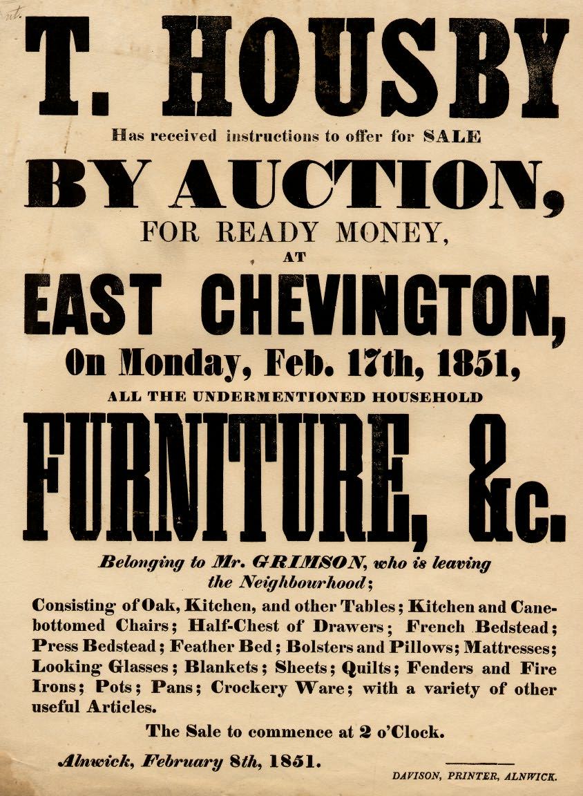 Picture of Auction of Goods of Mr. Grimson, East Chevington