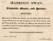 Notice of Harrison Swan starting Business - Click for bigger image