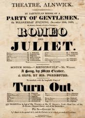Poster for a Performance of Romeo and Juliet - Click for bigger image