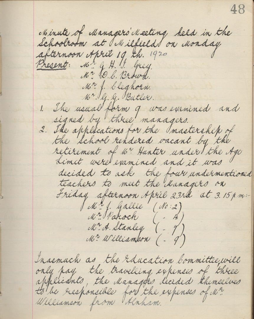 Picture of Milfield County First School, Log Book