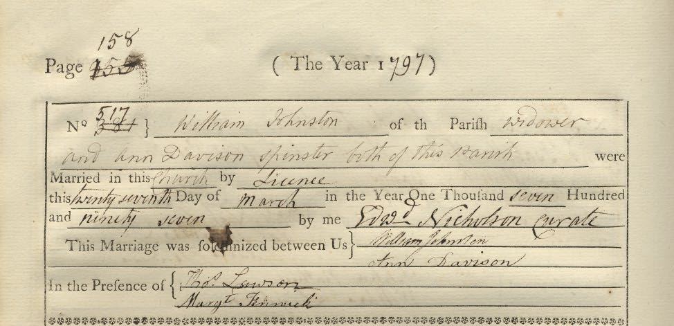 Picture of Morpeth St. Mary's Marriage Register