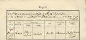 Kirknewton St. Gregory's Baptism Register - Click for bigger image