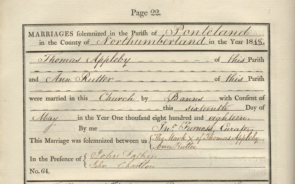 Picture of Ponteland St. Mary's Marriage Register