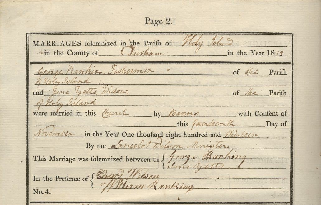 Picture of Holy Island St. Mary's Marriage Register