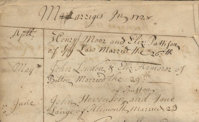 Picture of Lesbury St. Mary's Marriage Register