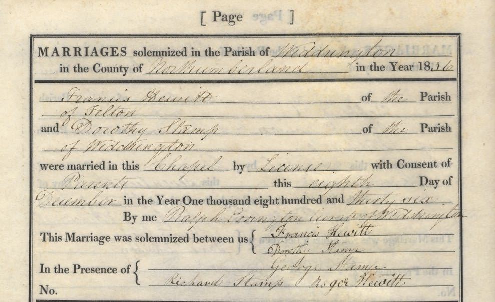 Picture of Widdrington Holy Trinity Marriage Register