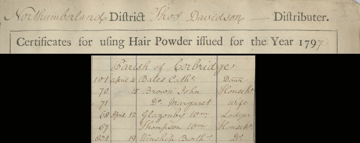 Picture of Northumberland Hairpowder Tax