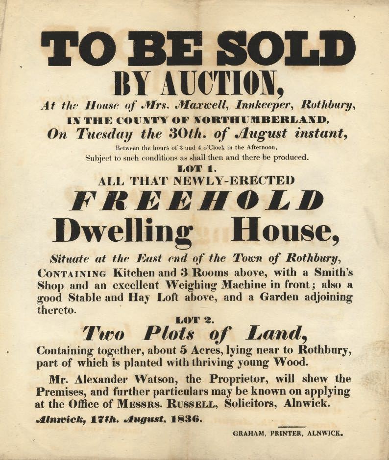 Picture of Rothbury Auction Notice