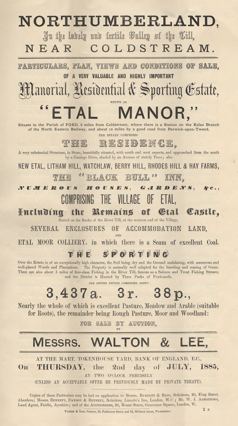 Picture of Etal Manor Sale Catalogue