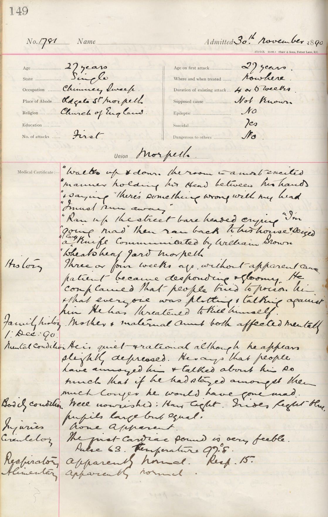 Picture of Morpeth St. George's Patient Case Book
