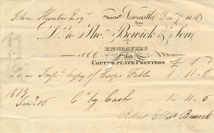 Picture of Thomas Bewick Receipt