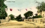 Crookham, Village Street with Flags - Click for bigger image