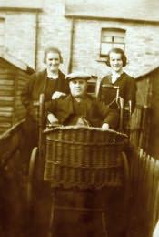 Hadston, Mr John Morton in his invalid chair - Click for bigger image