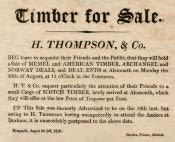 Handbill for Sale of Timber at Alnmouth - Click for bigger image