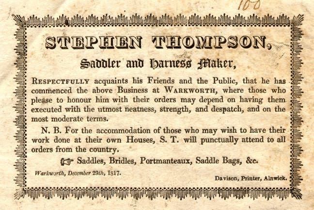Picture of Notice of S. Thompson to Commence Business