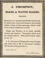 Notice of J. Thompson to Commence Business - Click for bigger image