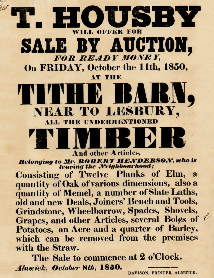 Picture of Sale by Auction of Timber