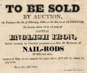 Notice of Iron Sale at Alnmouth - Click for bigger image