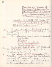 Stannington County First School, Minute Book - Click for bigger image