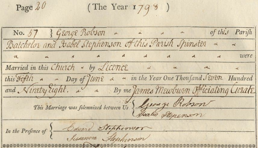 Picture of St. John Lee Marriage Register