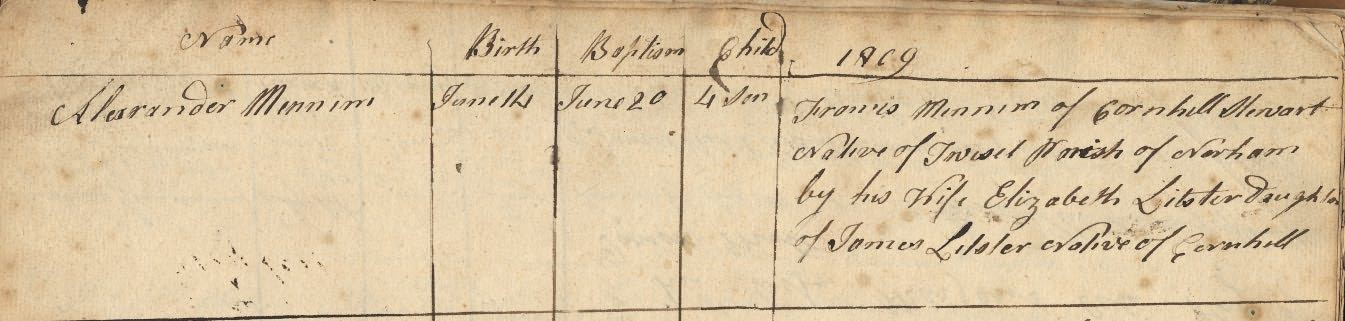 Picture of Cornhill St. Helen's Baptism Register