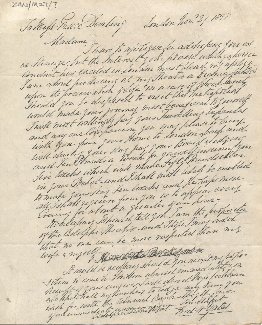 Picture of Letter to Miss Grace Horsley Darling
