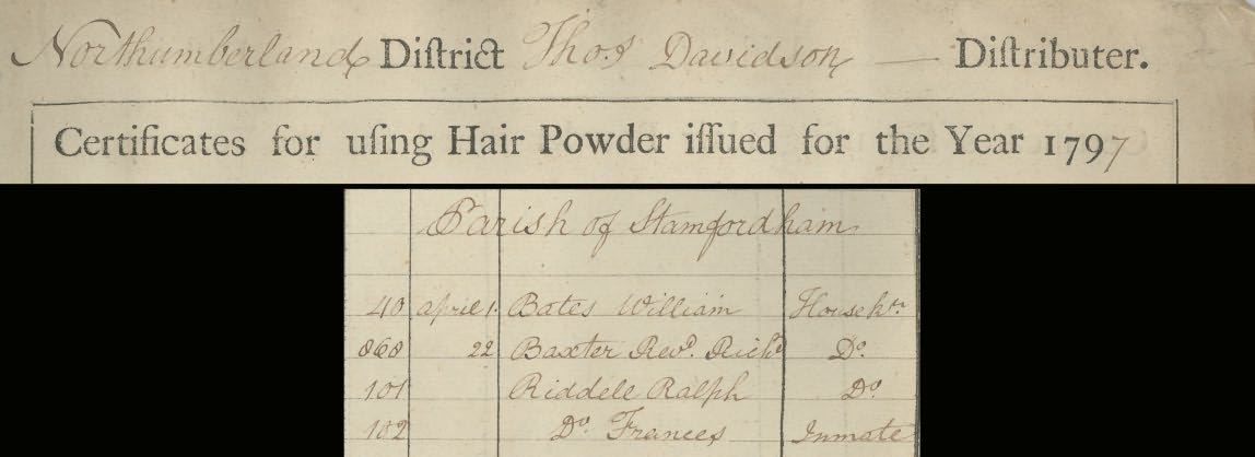 Picture of Northumberland Hairpowder Tax